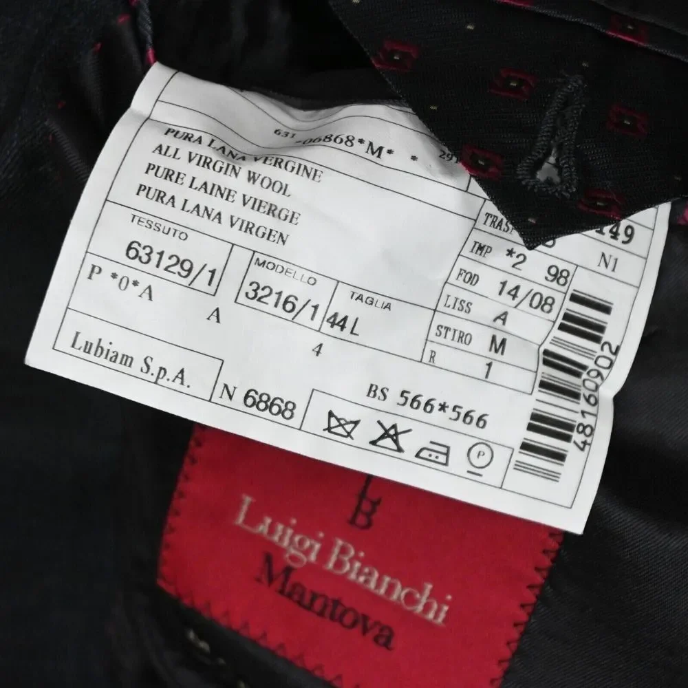 Luigi Bianchi Mantova 44L Gray Plaid 100%‎ Wool Mens Blazer Sport Coat Jacket